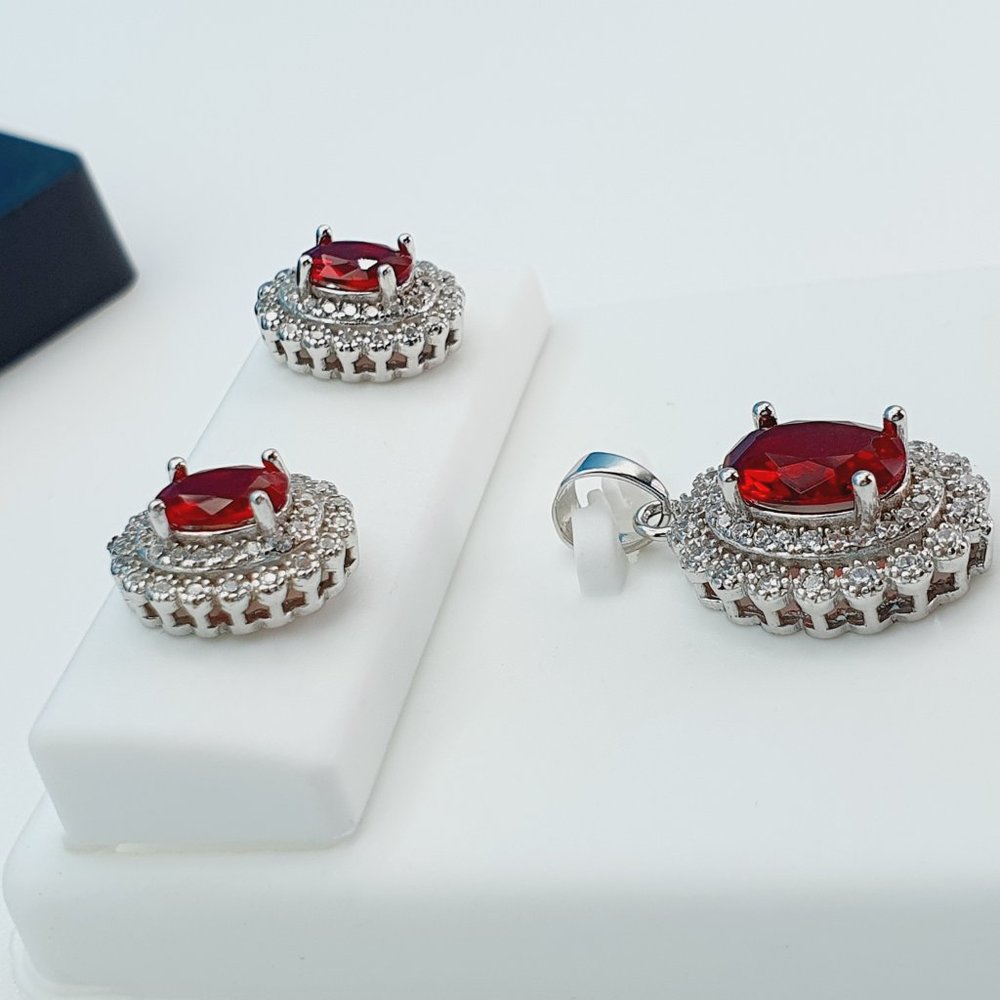 "925 Sterling Silver Cubic Zircon Jewelry Set, UU1P7A7045 - Picture 10 of 10